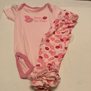 Sweet Pink Baby Bodysuit and Leggings Set